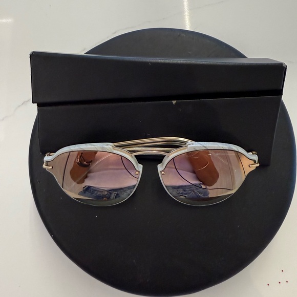 Dior Sunglasses with Gold Frame and Pink Lenses